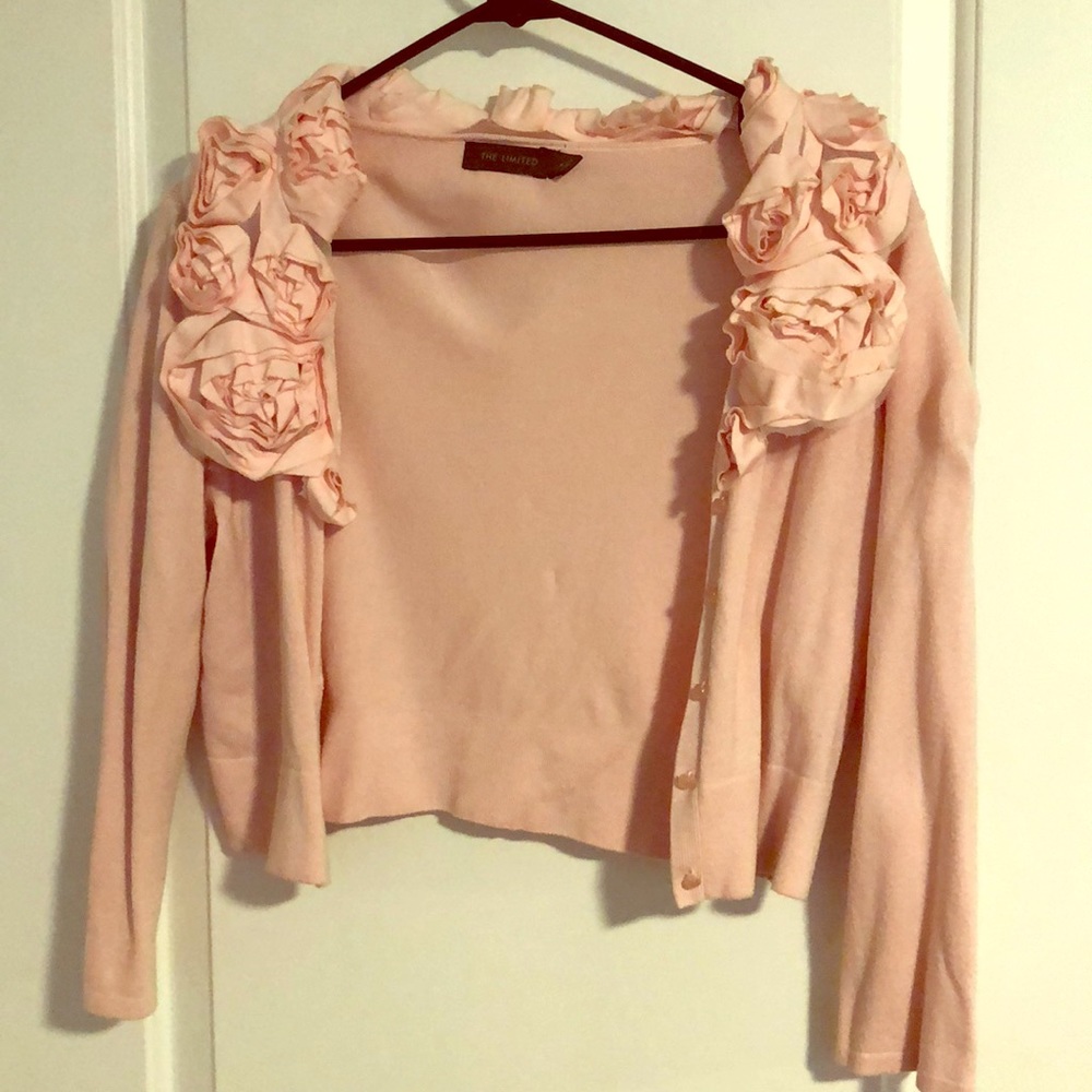 Pink flowered cardigan